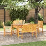 vidaXL Trädgårdsmöbelset 5 pcs Brun 150 x 90 x 74 cm massivt akacia