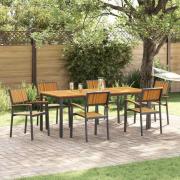 vidaXL Trädgård Stol 6 pcs Brun 56 x 57 x 87 cm Massivt akaciaträ