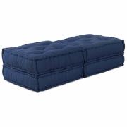vidaXL Modulär soffa 2 pcs Indigo 140 x 70 x 36 cm tyg
