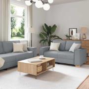 vidaXL Soffset med kudde med kudde 3 pcs Grå 220 x 78 x 84 cm tyg