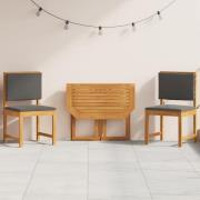 vidaXL Trädgårds Bistro Set 3 pcs Brun massivt akacia