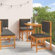 vidaXL Trädgårds Bistro Set 4 pcs Brun massivt akacia