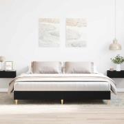 vidaXL Sängram Svart Ek 203 x 203 x 25 cm Konstruerat trä