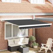 vidaXL Utfällbar markis Antracit 300 x 250 cm Tyg och Metall