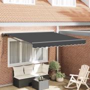 vidaXL Utfällbar markis Antracit 300x250 cm tyg