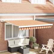 vidaXL Utfällbar markis Gul och Orange 300 x 250 cm Tyg och Metall