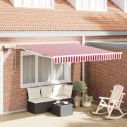 vidaXL Utfällbar markis med Röd och vit 300 x 250 cm tyg