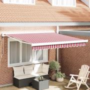 vidaXL Utfällbar markis Röd och vit 300 x 250 cm Tyg, Metall