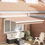 vidaXL Utfällbar markis Flerfärgsdesign 300 x 250 cm Tyg, Metall