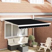 vidaXL Utfällbar markis Svart 300 x 250 cm Tyg, Metall