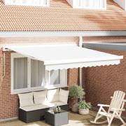 vidaXL Utfällbar markis Vit 300 x 250 cm Tyg och Metall
