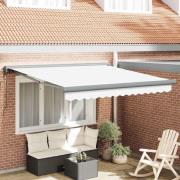 vidaXL Utfällbar markis Vit 300 x 250 cm Tyg, Metall