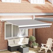 vidaXL Utfällbar markis Ljusgrå 300 x 250 cm Tyg, Metall