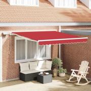 vidaXL Utfällbar markis med Röd 300 x 250 cm tyg