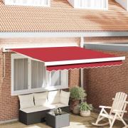 vidaXL Utfällbar markis Röd 300 x 250 cm Tyg och Metall