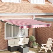 vidaXL Utfällbar markis Röd och vit 350 x 250 cm tyg
