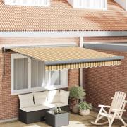 vidaXL Utfällbar markis Flerfärgsdesign 350 x 250 cm Tyg och Metall