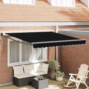 vidaXL Utfällbar markis Svart 350 x 250 cm tyg