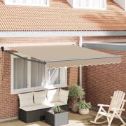 vidaXL Utfällbar markis Beige 350 x 250 cm tyg