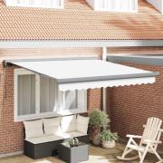 vidaXL Utfällbar markis Vit 350 x 250 cm Tyg och Metall