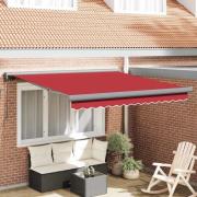 vidaXL Utfällbar markis Röd 350 x 250 cm Tyg, Metall