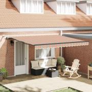 vidaXL Utfällbar markis with Flerfärgsdesign 400 × 300 cm tyg