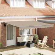 vidaXL Utfällbar markis Beige 400 ×300 cm tyg