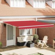 vidaXL Utfällbar markis 400 × 350 cm Röd