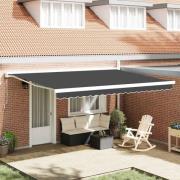 vidaXL Utfällbar markis Antracit 450 × 300 cm Tyg, Metall