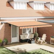 vidaXL Utfällbar markis gult och orange 450 × 300 cm tyg