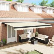 vidaXL Utfällbar markis Kräm 500 × 300 cm Tyg och Metall