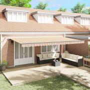 vidaXL Utfällbar markis med Flerfärgsdesign 600 × 300 cm tyg