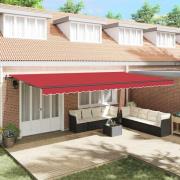 vidaXL Utfällbar markis Röd 600 ×300 cm tyg