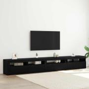 vidaXL TV-bänkset 3 pcs Svart Ek 270 x 35 x 40 cm Konstruerat trä