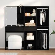 vidaXL LED Smyckesbord Svart ek 140 x 40 x 140 cm Konstruerat trä