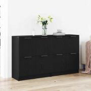 vidaXL Sideboard 2 pcs Svart Ek 60 x 30 x 70 cm Konstruerat trä