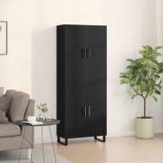 vidaXL Sideboard 2 pcs Svart ek 69.5 x 34 x 180 cm Konstruerat trä