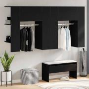 vidaXL Hallskåp 2 pcs Svart ek 97.5 x 37 x 99 cm Konstruerat trä