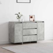 vidaXL Sideboard med låda Betonggrå 120 x 41 x 75 cm Konstruerat trä