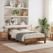 vidaXL Sängram med huvudgavel Gammalt trä 120 x 190 cm Konstruerat trä