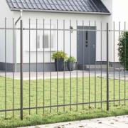 vidaXL Trädgårdsstängsel Grå 13.6 x 1.5 m Pulverlackerad stål