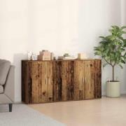 vidaXL Skåp 2 pcs Gammalt trä 79 x 38 x 80 cm Konstruerat trä