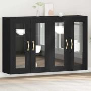 vidaXL Väggskåp 2 pcs Svart ek 69.5 x 34 x 90 cm Konstruerat trä