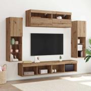 vidaXL TV väggskåp set 6 pcs artisan ek 30.5 x 30 x 102 cm