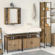 vidaXL Badrumsskåpsset med hylla 4 pcs artisan ek 33 x 33 x 185.5 cm
