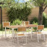 vidaXL Trädgårdsmöbelset 5 pcs Brun Massivt teakträ