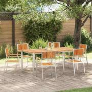 vidaXL Trädgård Stol 6 pcs Brun 56 x 54.5 x 87cm Massivt akaciaträ