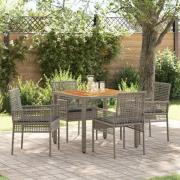 vidaXL Trädgårdsmöbelset 5 pcs Grå Poly rattan