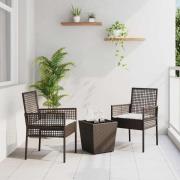 vidaXL Trädgårds Bistro Set 3 pcs Brun konstrotting