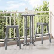 vidaXL Trädgårds Bar Set 3 pcs Ljusgrå HDPE